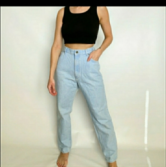 LEE Vintage 80's High Waist Tapered Leg Acid Wash Jeans, Size 28 - Picture 8 of 11